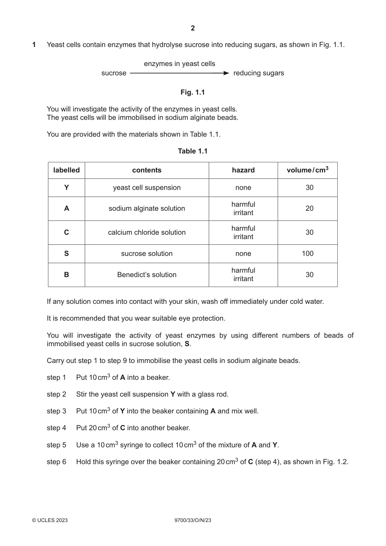Cambridge A Level Biology 9700 2023 Oct/Nov Paper 3 · Variant 3 question paper, page 2 of 16