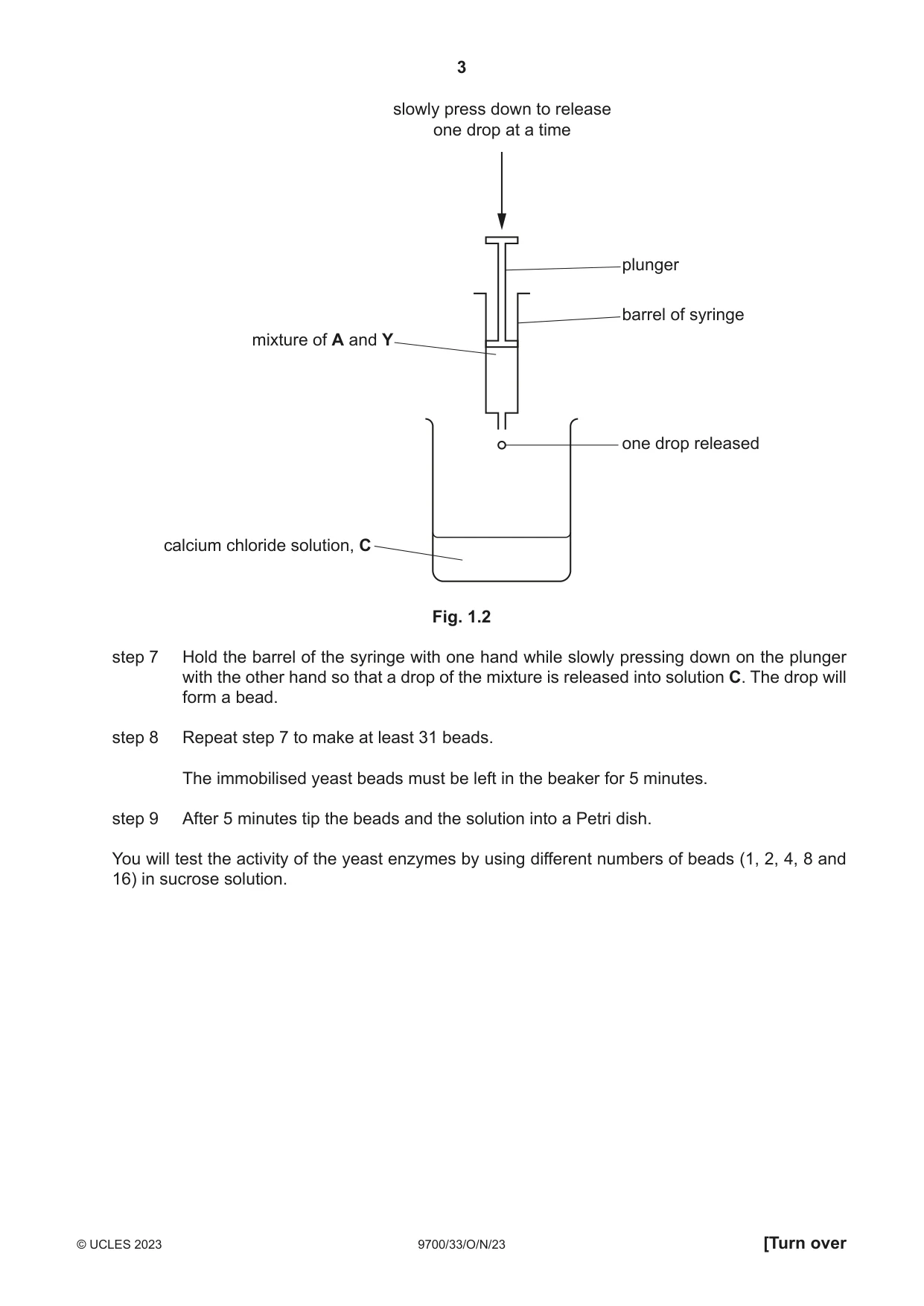 Cambridge A Level Biology 9700 2023 Oct/Nov Paper 3 · Variant 3 question paper, page 3 of 16