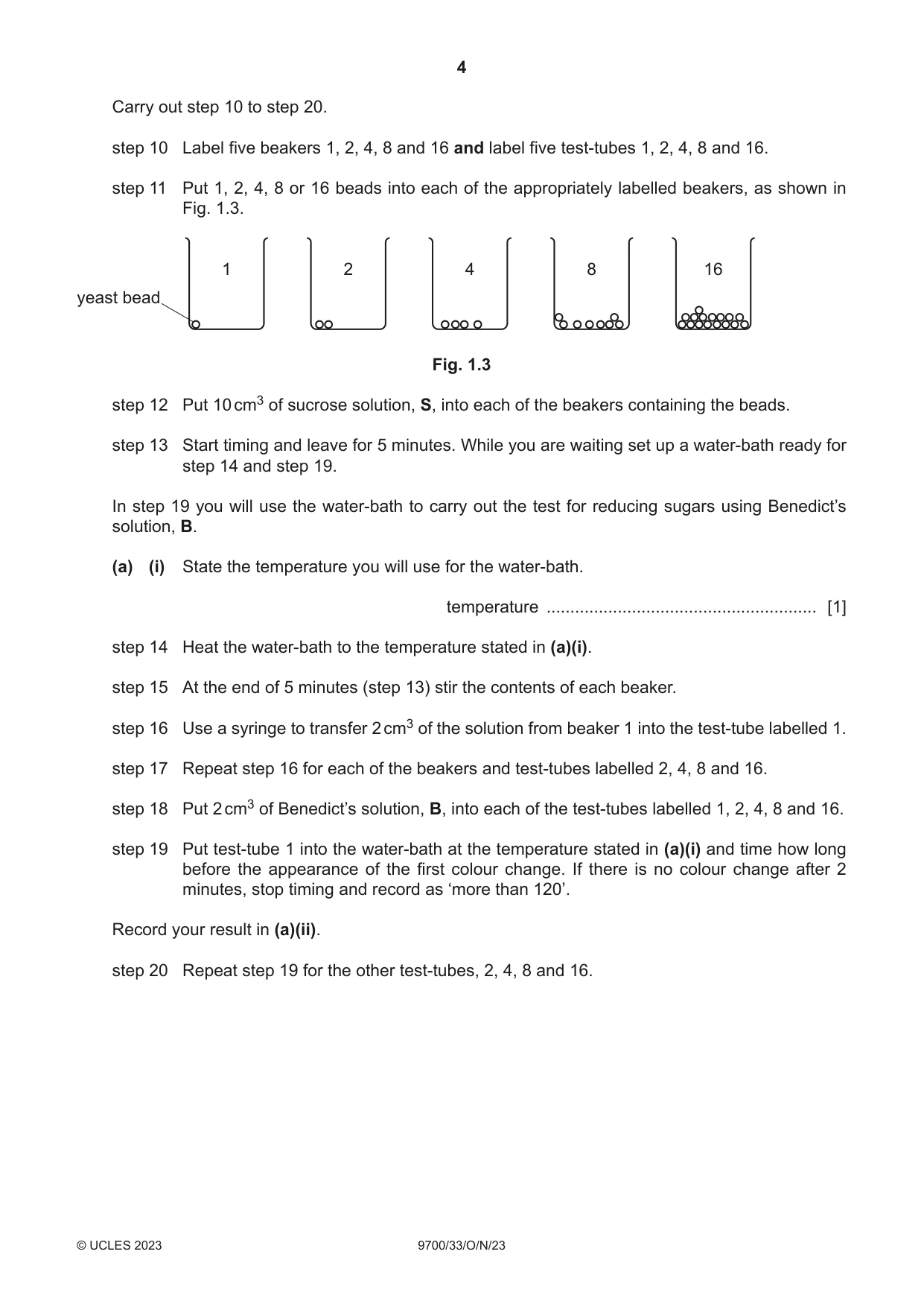 Cambridge A Level Biology 9700 2023 Oct/Nov Paper 3 · Variant 3 question paper, page 4 of 16