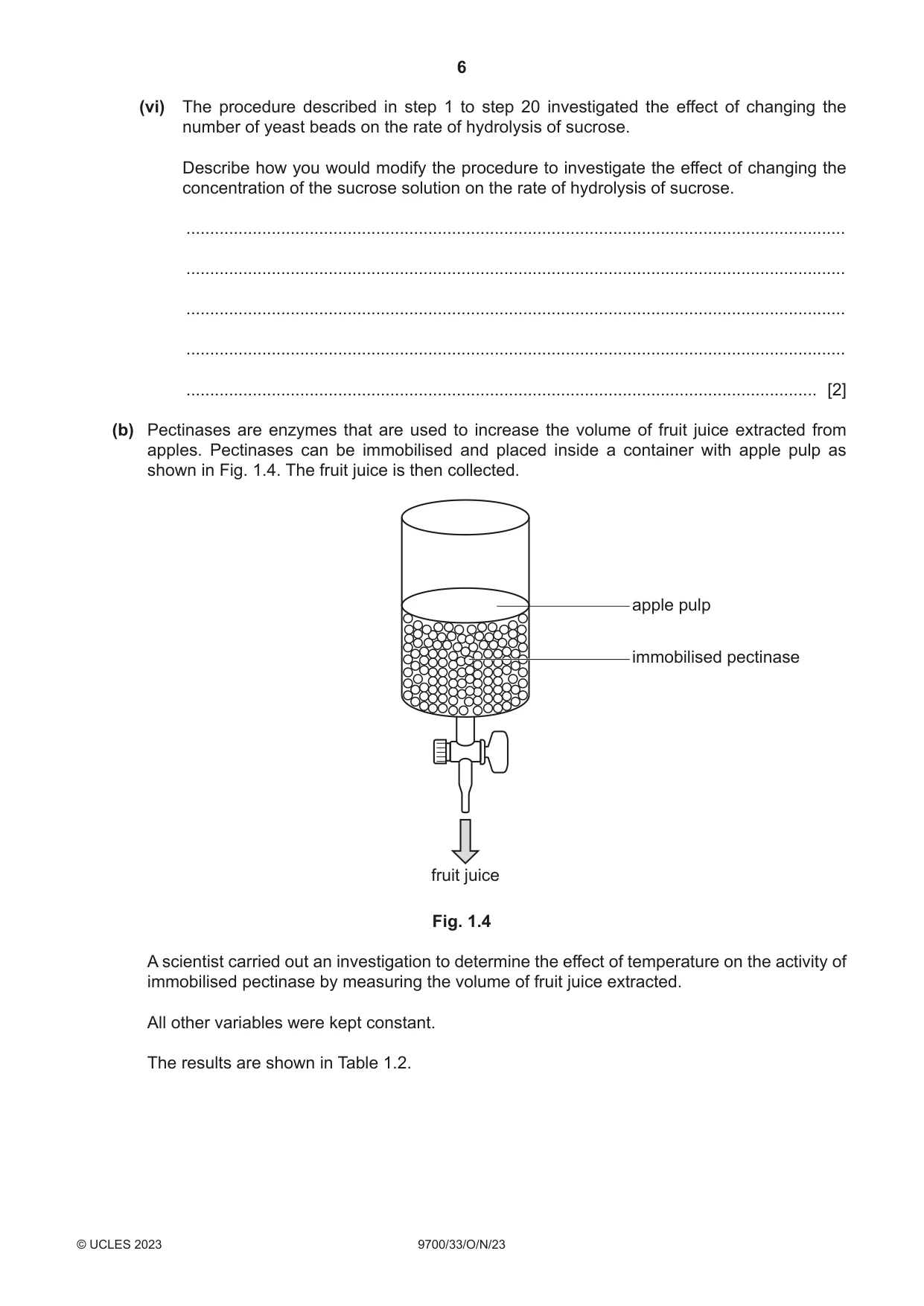 Cambridge A Level Biology 9700 2023 Oct/Nov Paper 3 · Variant 3 question paper, page 6 of 16
