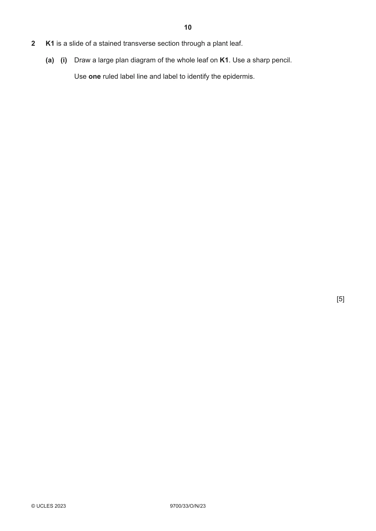 Cambridge A Level Biology 9700 2023 Oct/Nov Paper 3 · Variant 3 question paper, page 10 of 16