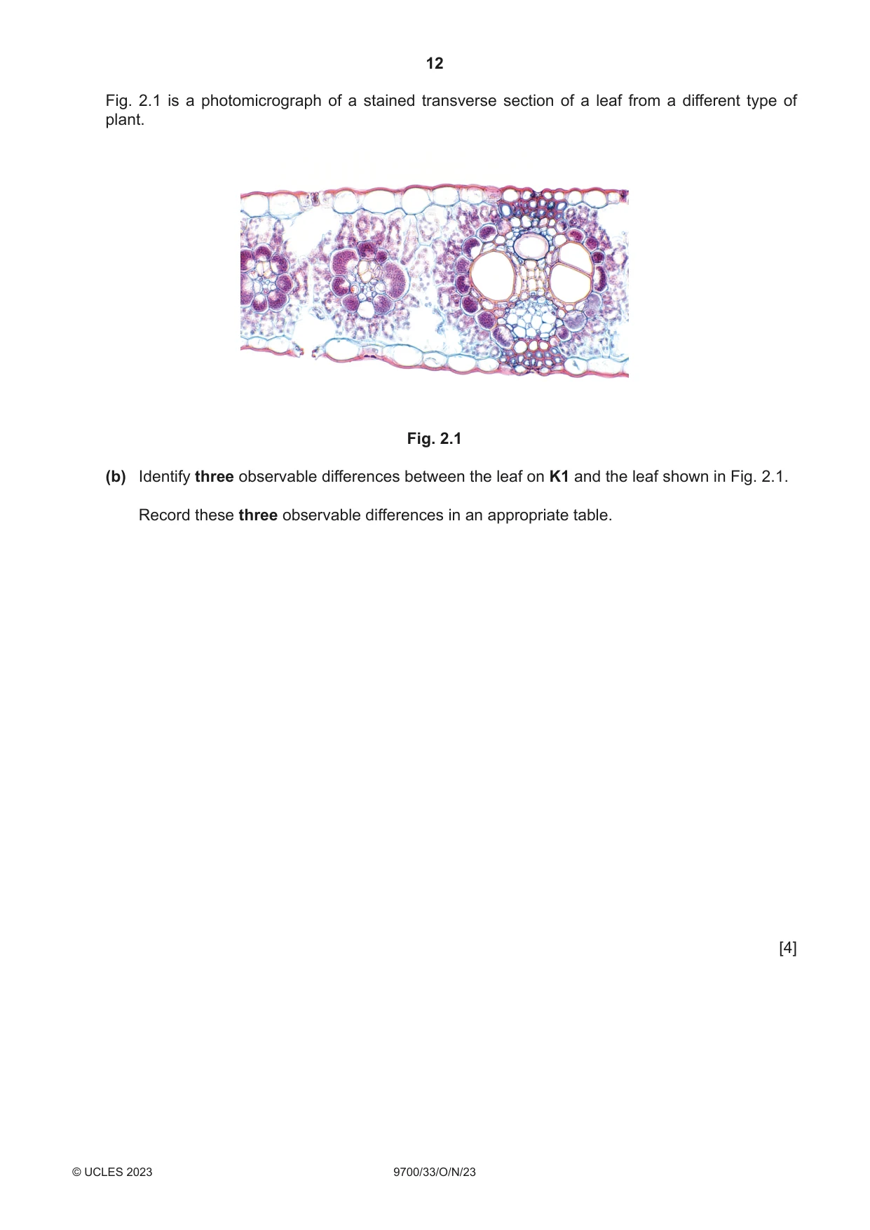 Cambridge A Level Biology 9700 2023 Oct/Nov Paper 3 · Variant 3 question paper, page 12 of 16