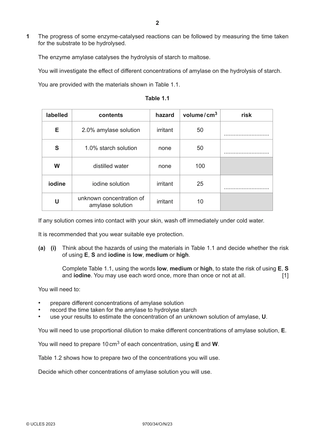 Cambridge A Level Biology 9700 2023 Oct/Nov Paper 3 · Variant 4 question paper, page 2 of 16
