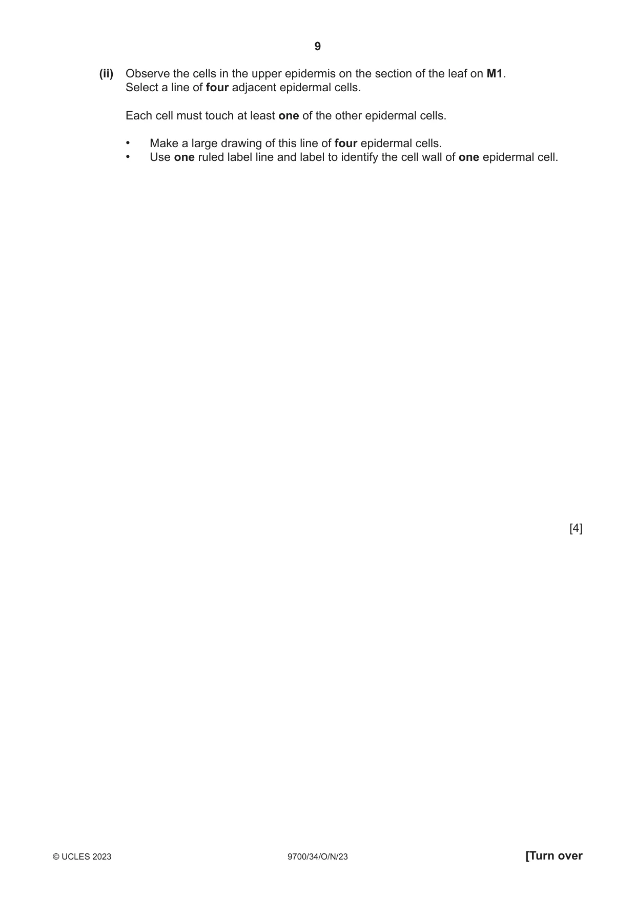 Cambridge A Level Biology 9700 2023 Oct/Nov Paper 3 · Variant 4 question paper, page 9 of 16