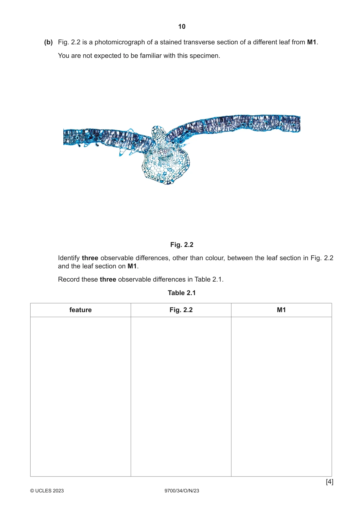 Cambridge A Level Biology 9700 2023 Oct/Nov Paper 3 · Variant 4 question paper, page 10 of 16