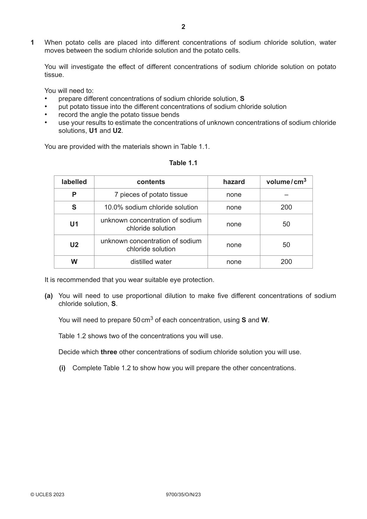 Cambridge A Level Biology 9700 2023 Oct/Nov Paper 3 · Variant 5 question paper, page 2 of 16