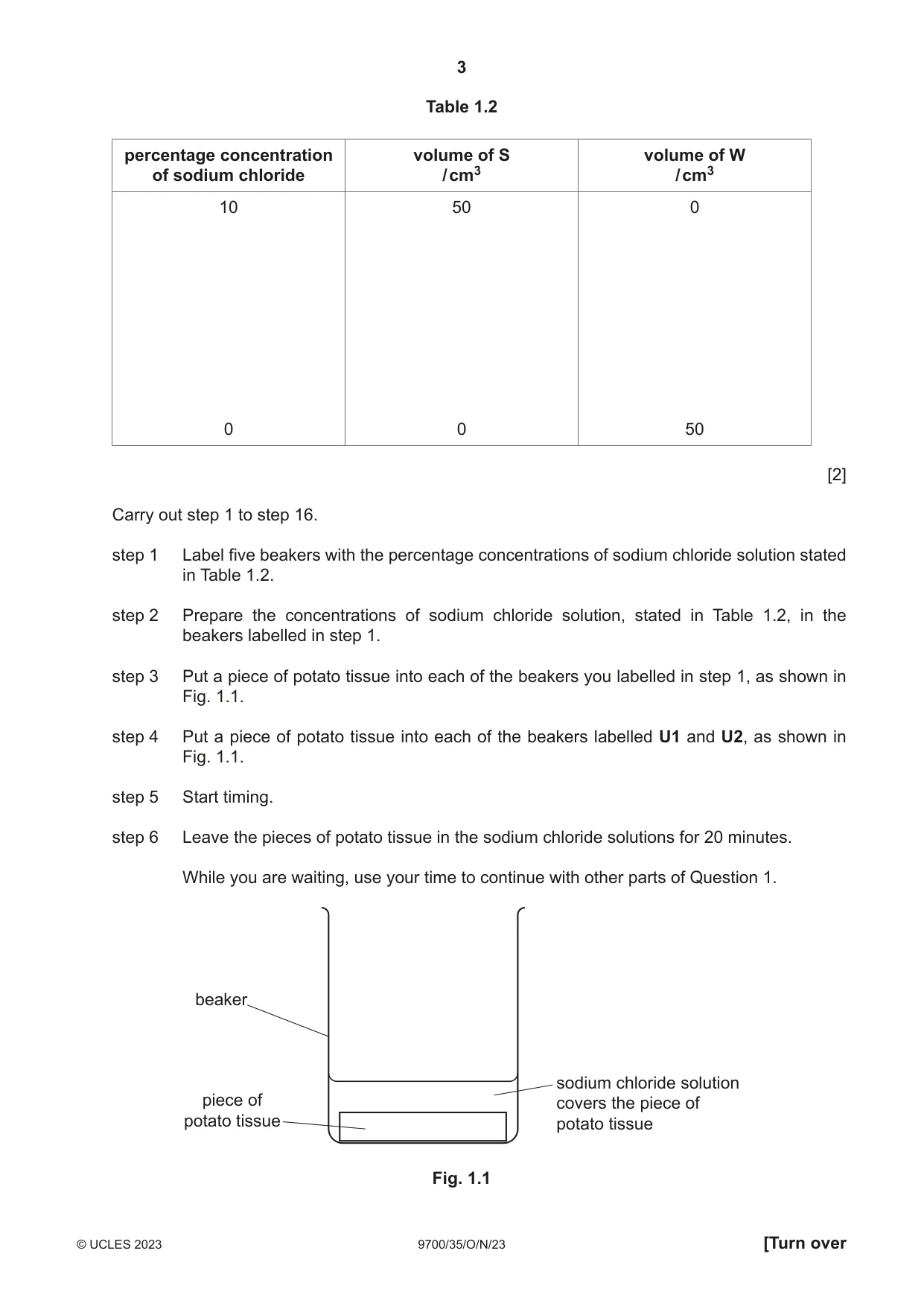 Cambridge A Level Biology 9700 2023 Oct/Nov Paper 3 · Variant 5 question paper, page 3 of 16