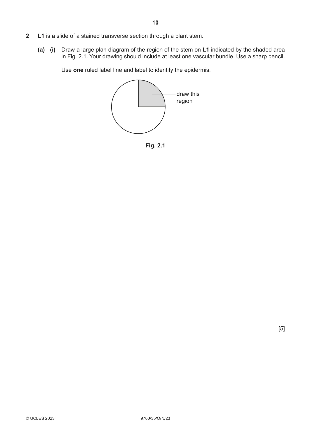 Cambridge A Level Biology 9700 2023 Oct/Nov Paper 3 · Variant 5 question paper, page 10 of 16