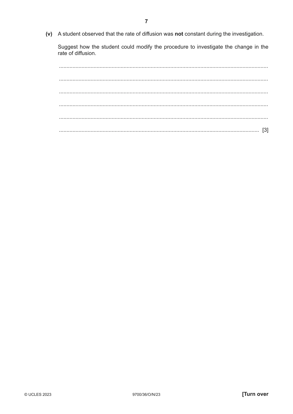 Cambridge A Level Biology 9700 2023 Oct/Nov Paper 3 · Variant 6 question paper, page 7 of 16