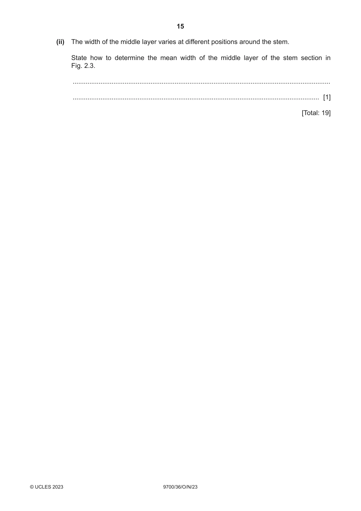 Cambridge A Level Biology 9700 2023 Oct/Nov Paper 3 · Variant 6 question paper, page 15 of 16