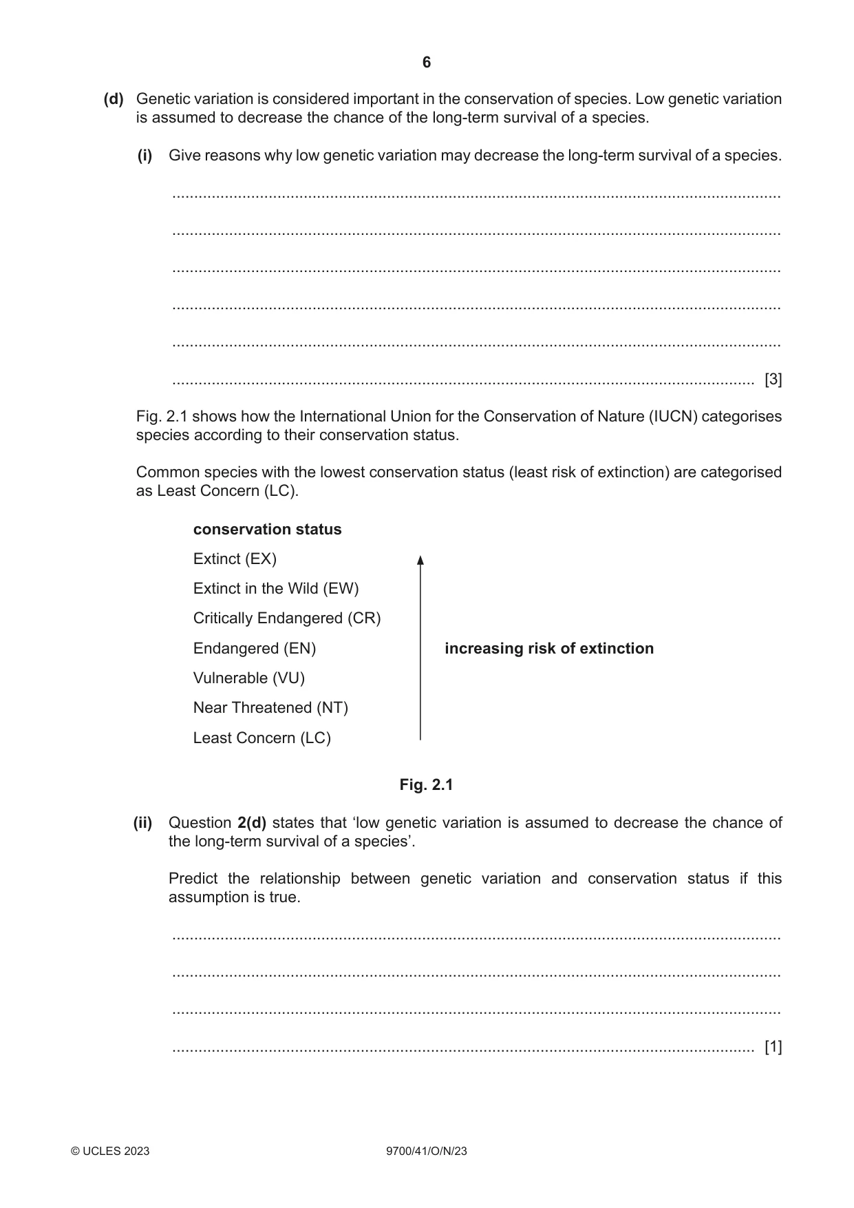 Cambridge A Level Biology 9700 2023 Oct/Nov Paper 4 · Variant 1 question paper, page 6 of 28