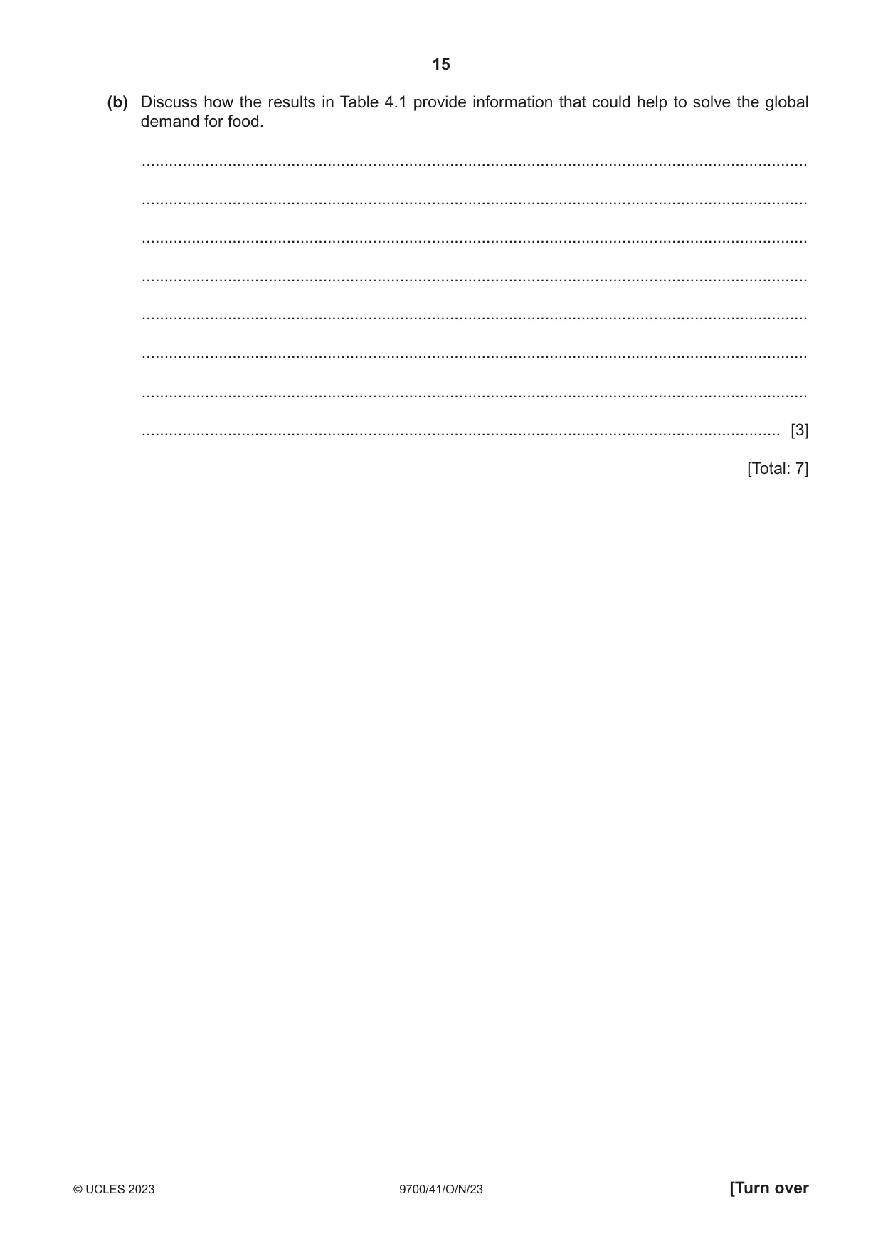 Cambridge A Level Biology 9700 2023 Oct/Nov Paper 4 · Variant 1 question paper, page 15 of 28