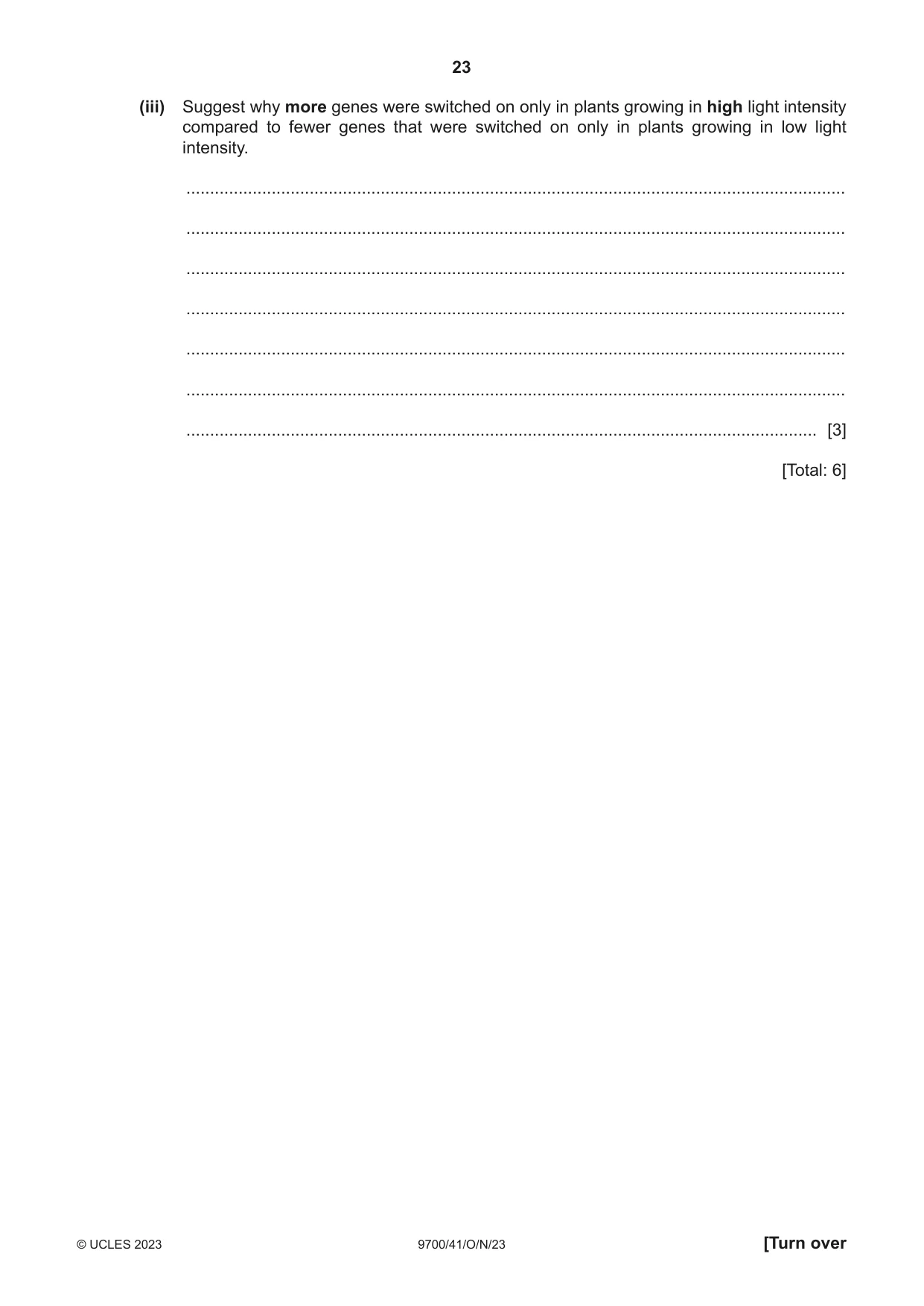 Cambridge A Level Biology 9700 2023 Oct/Nov Paper 4 · Variant 1 question paper, page 23 of 28