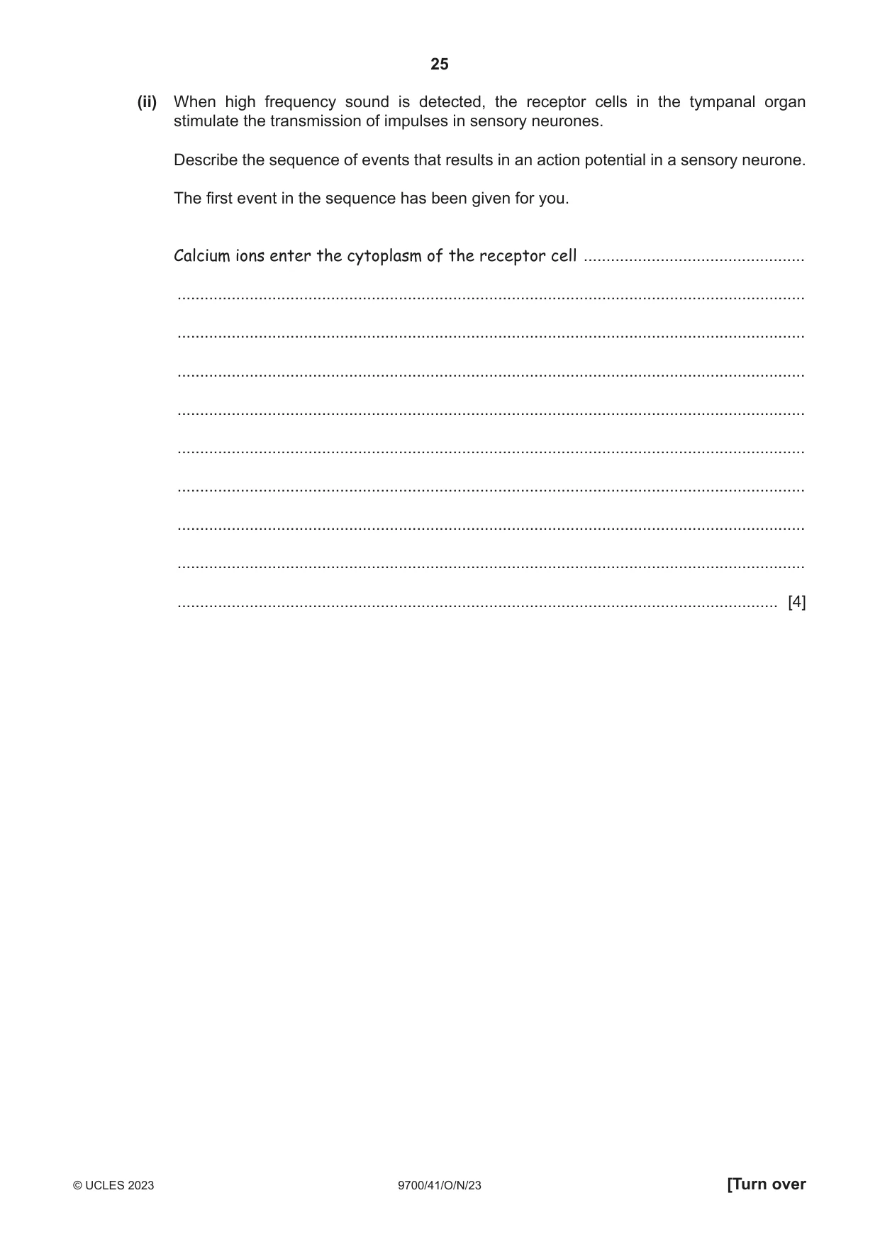 Cambridge A Level Biology 9700 2023 Oct/Nov Paper 4 · Variant 1 question paper, page 25 of 28