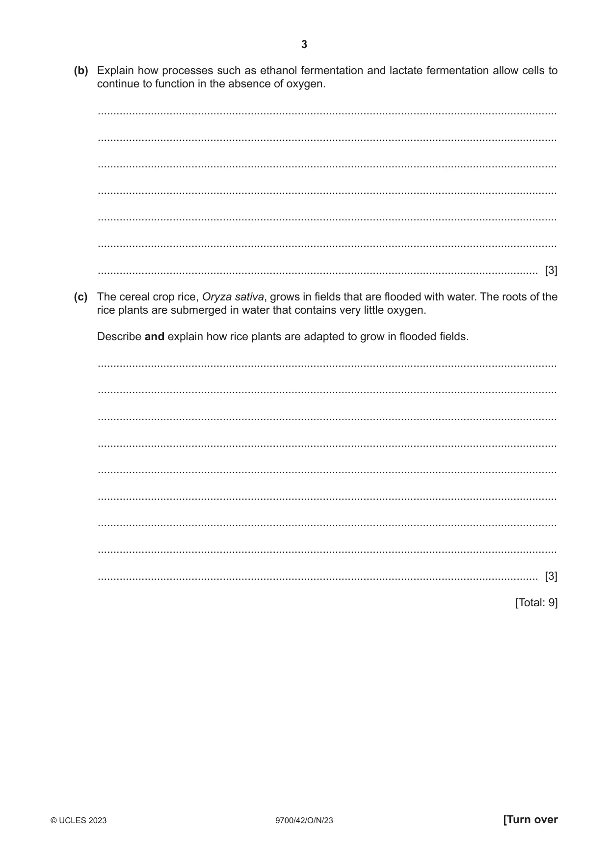 Cambridge A Level Biology 9700 2023 Oct/Nov Paper 4 · Variant 2 question paper, page 3 of 24
