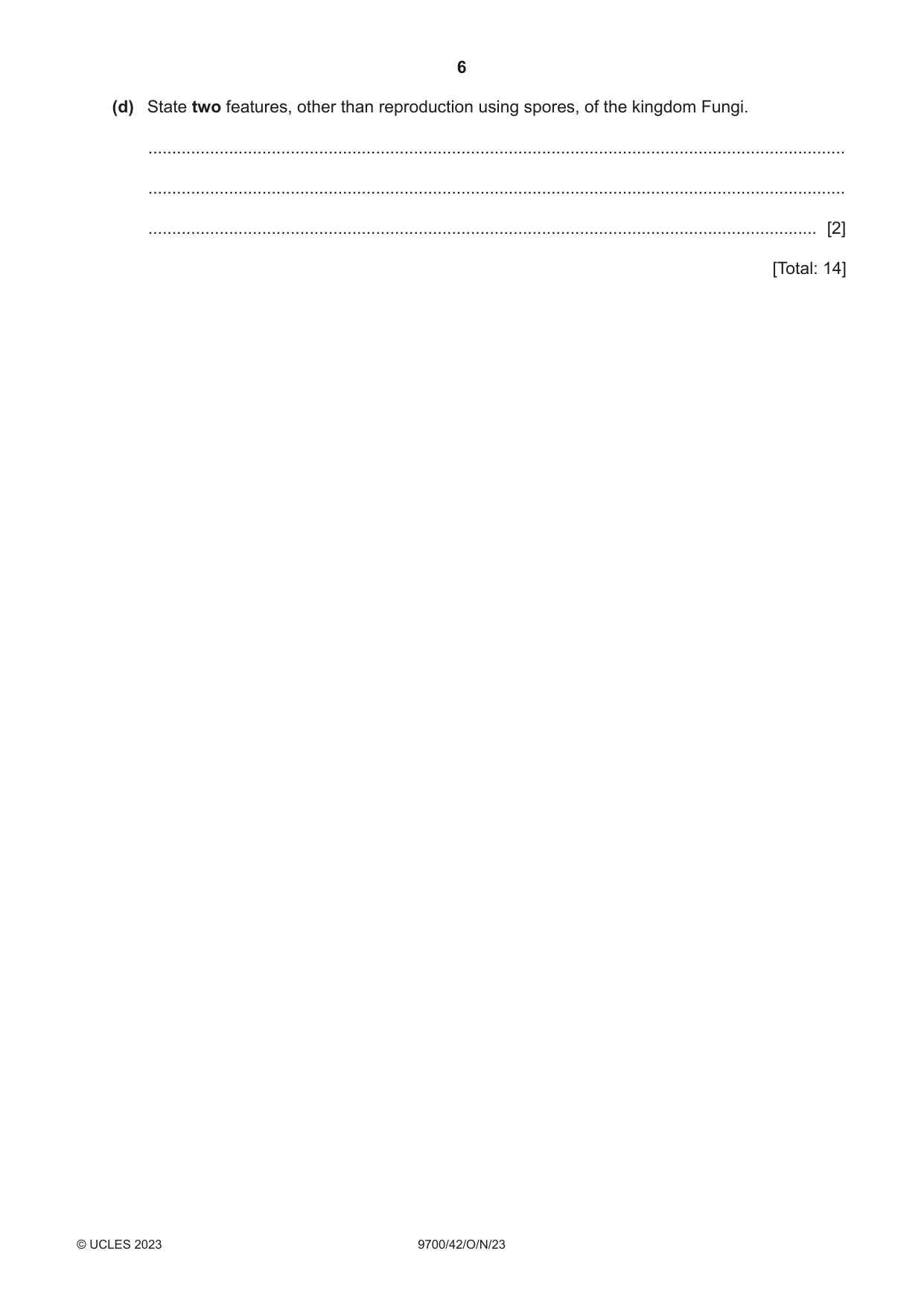 Cambridge A Level Biology 9700 2023 Oct/Nov Paper 4 · Variant 2 question paper, page 6 of 24