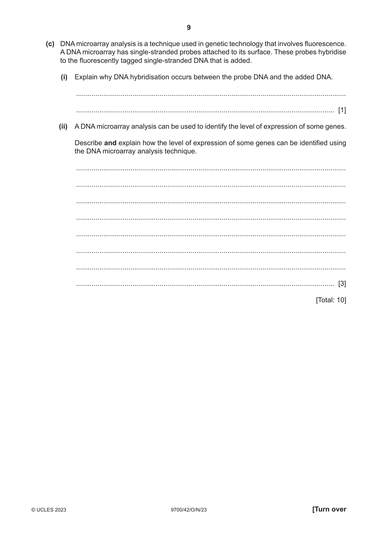 Cambridge A Level Biology 9700 2023 Oct/Nov Paper 4 · Variant 2 question paper, page 9 of 24