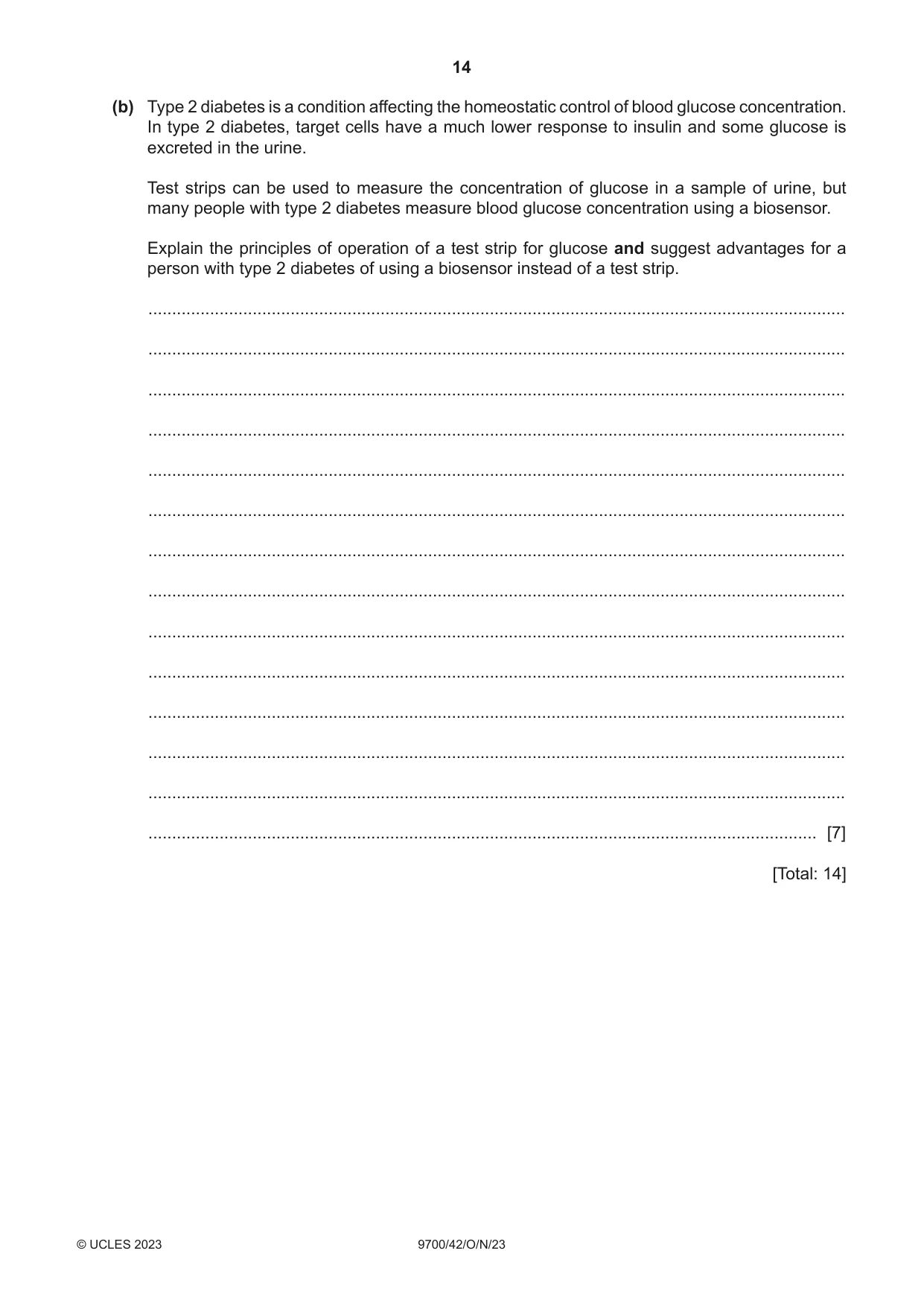 Cambridge A Level Biology 9700 2023 Oct/Nov Paper 4 · Variant 2 question paper, page 14 of 24
