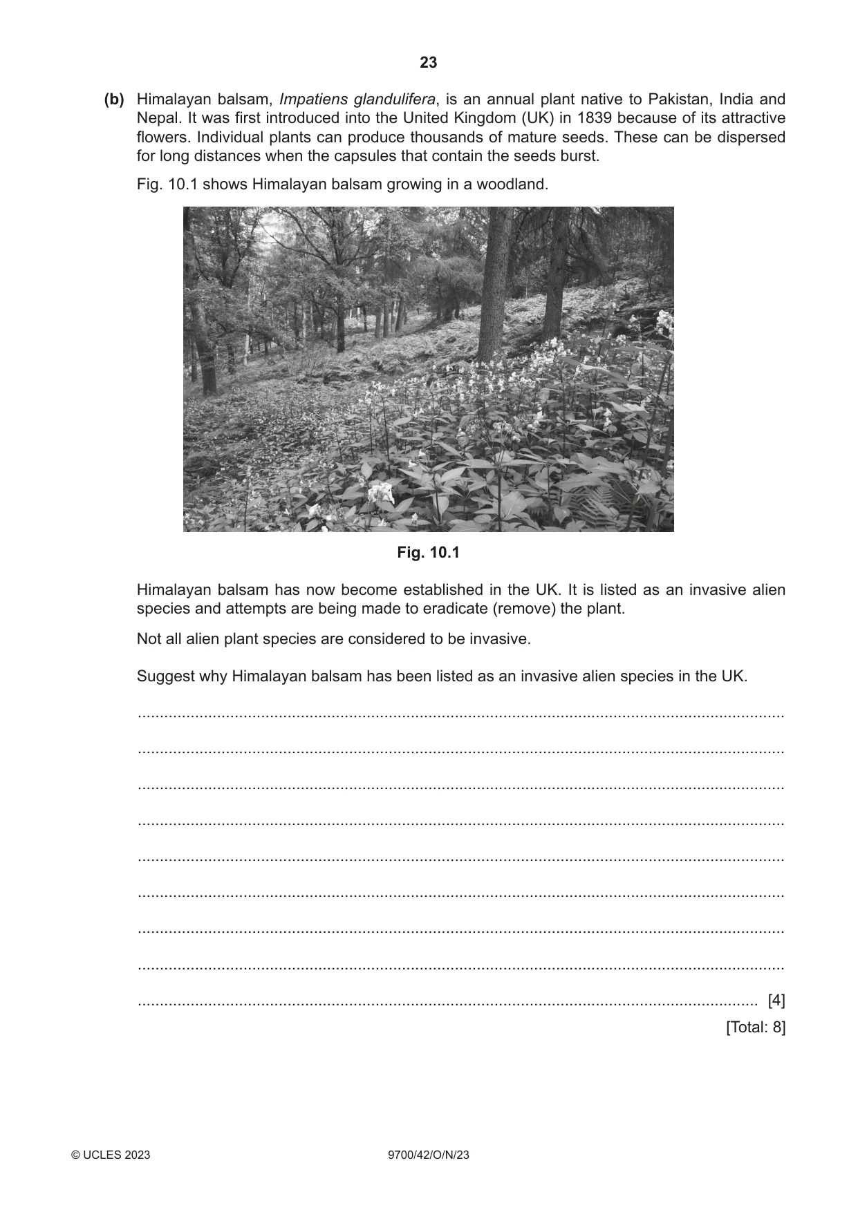 Cambridge A Level Biology 9700 2023 Oct/Nov Paper 4 · Variant 2 question paper, page 23 of 24