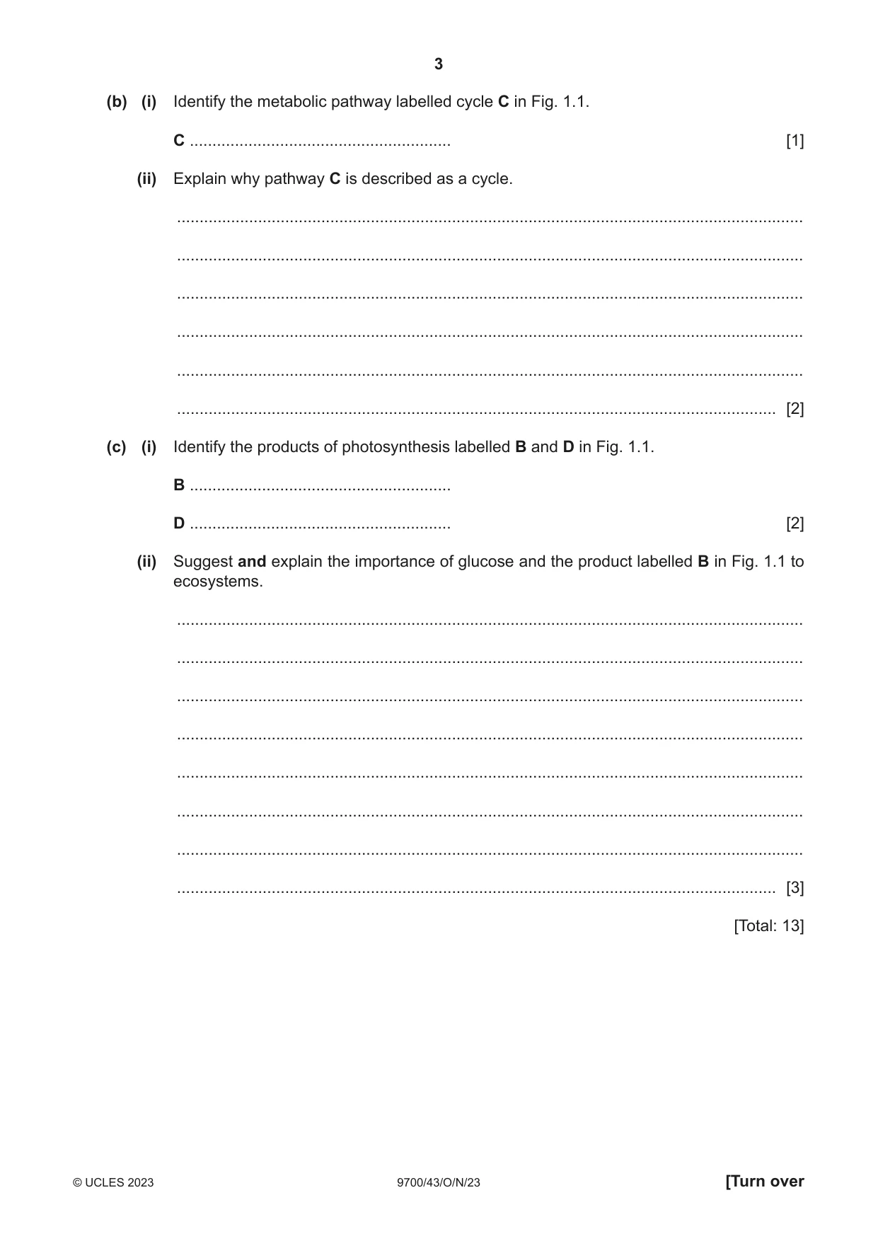Cambridge A Level Biology 9700 2023 Oct/Nov Paper 4 · Variant 3 question paper, page 3 of 28