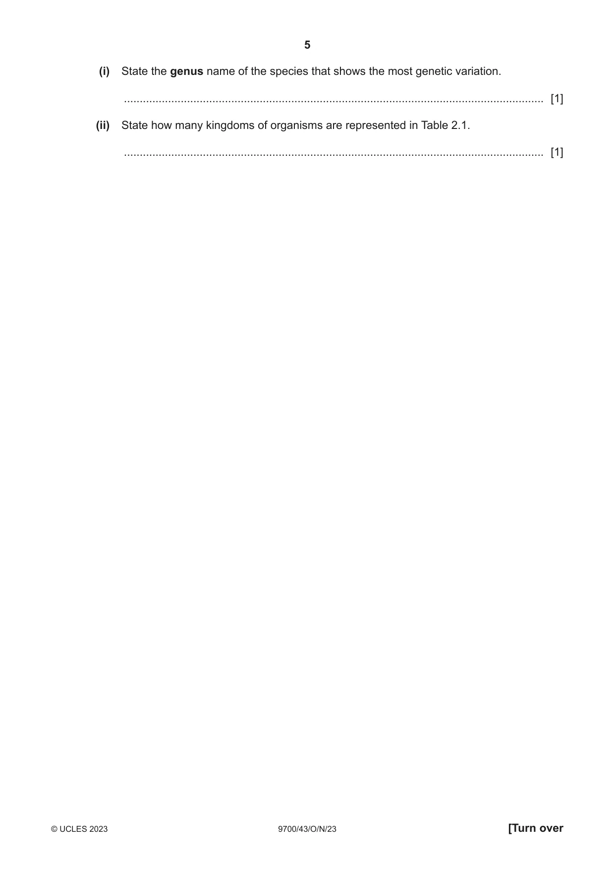 Cambridge A Level Biology 9700 2023 Oct/Nov Paper 4 · Variant 3 question paper, page 5 of 28