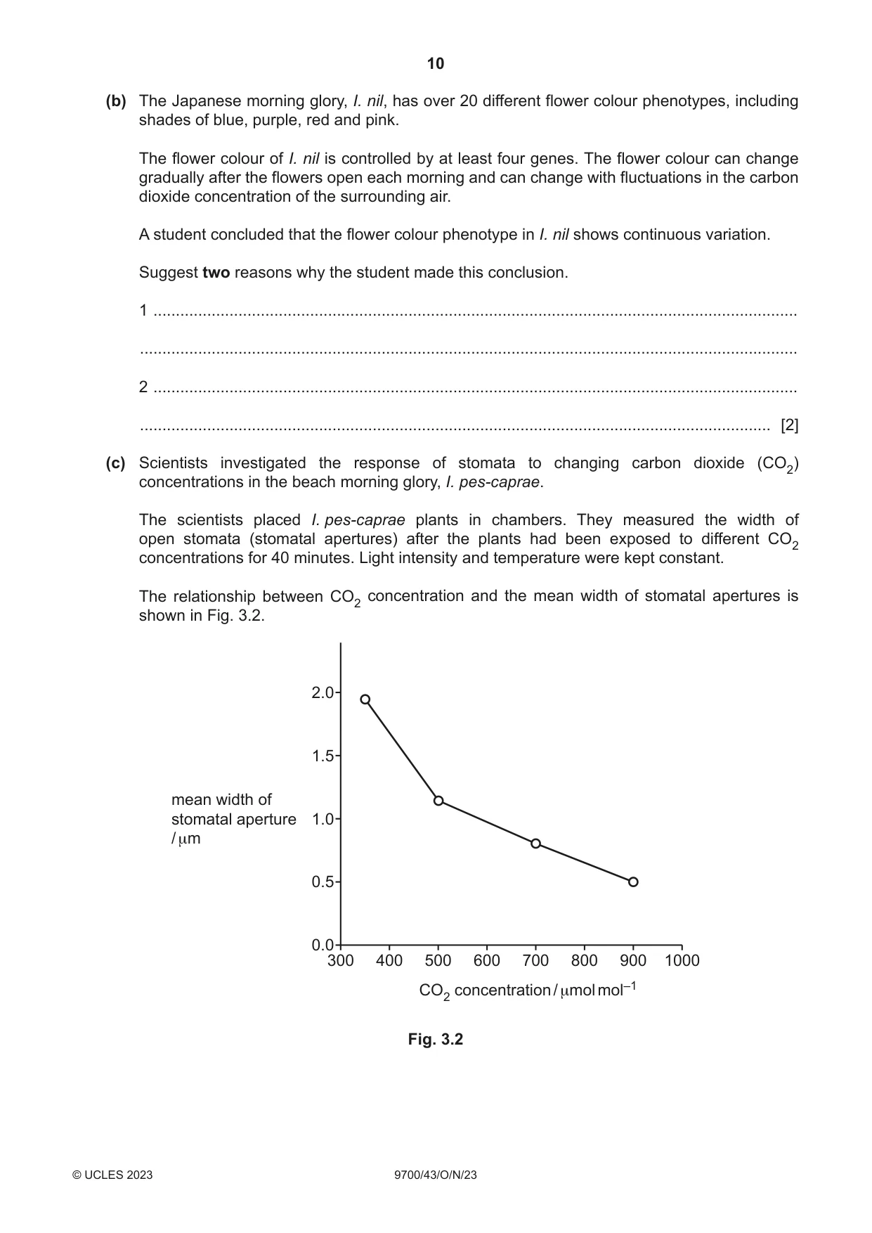 Cambridge A Level Biology 9700 2023 Oct/Nov Paper 4 · Variant 3 question paper, page 10 of 28