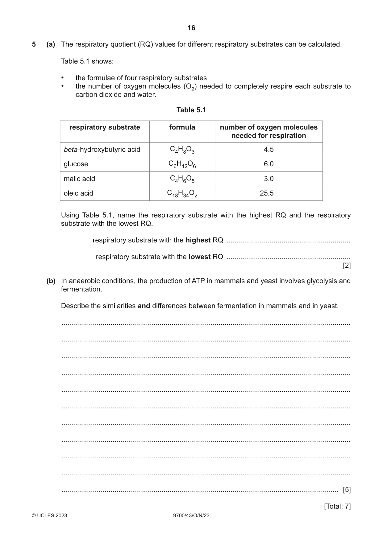 Cambridge A Level Biology 9700 2023 Oct/Nov Paper 4 · Variant 3 question paper, page 16 of 28