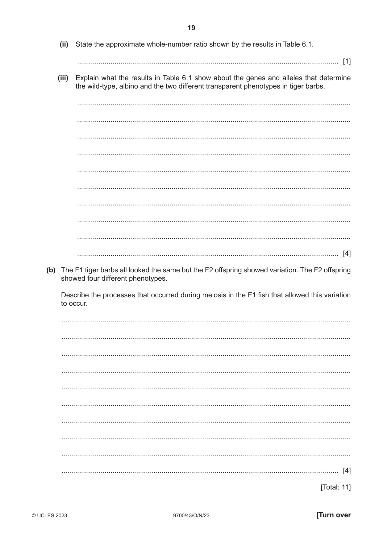 Cambridge A Level Biology 9700 2023 Oct/Nov Paper 4 · Variant 3 question paper, page 19 of 28