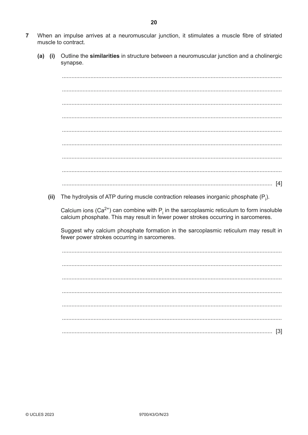 Cambridge A Level Biology 9700 2023 Oct/Nov Paper 4 · Variant 3 question paper, page 20 of 28