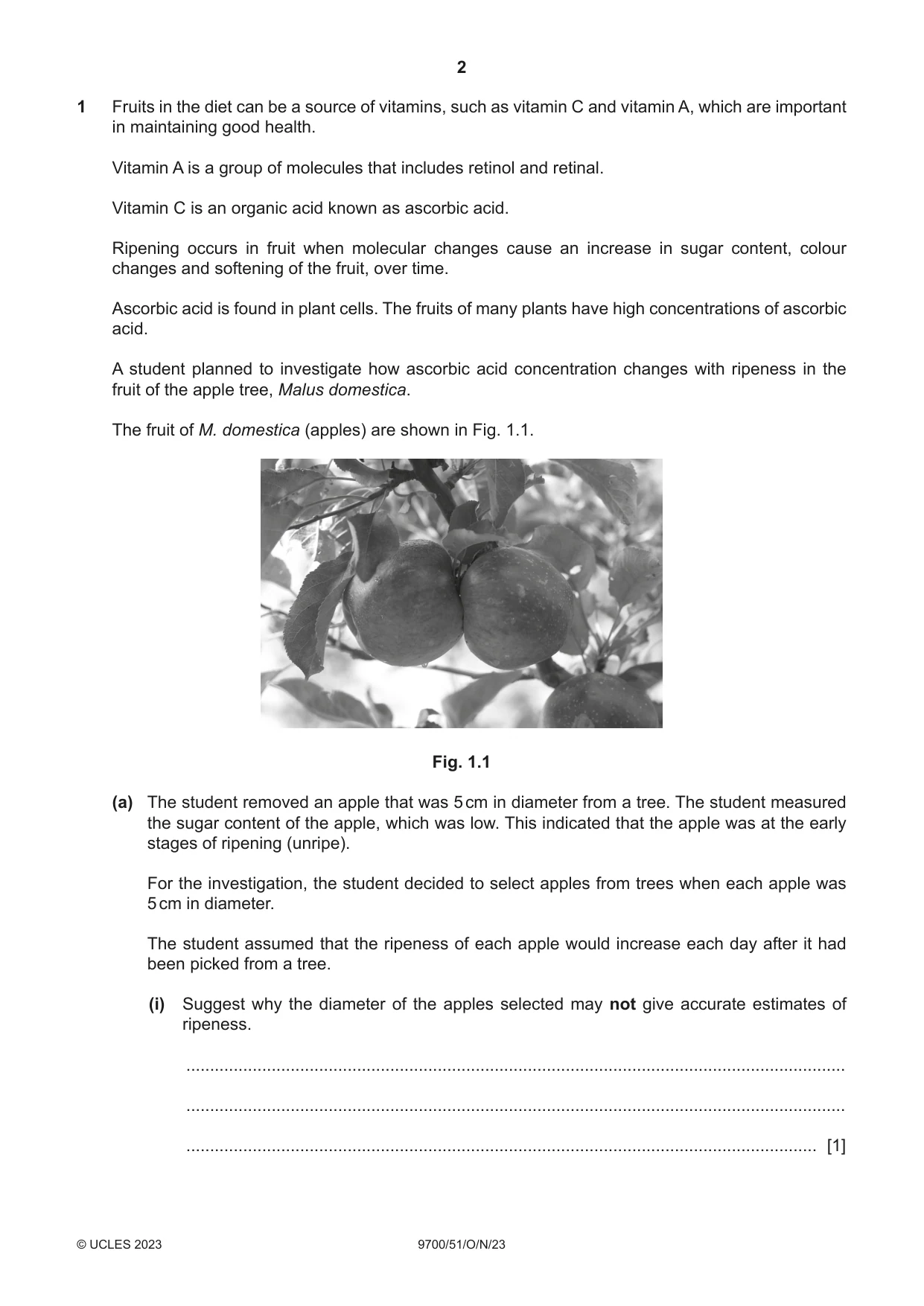 Cambridge A Level Biology 9700 2023 Oct/Nov Paper 5 · Variant 1 question paper, page 2 of 16