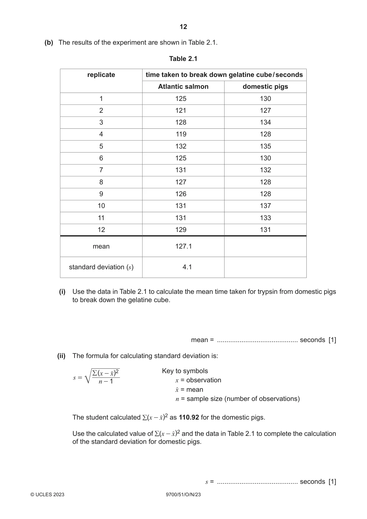 Cambridge A Level Biology 9700 2023 Oct/Nov Paper 5 · Variant 1 question paper, page 12 of 16