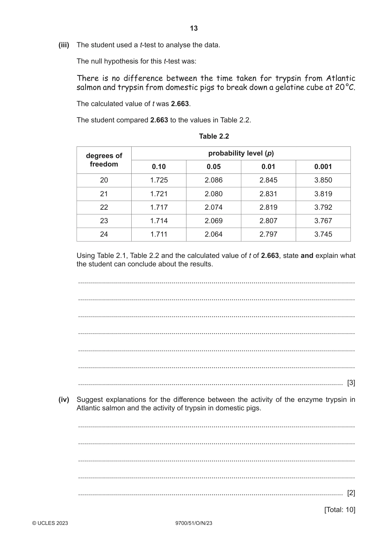 Cambridge A Level Biology 9700 2023 Oct/Nov Paper 5 · Variant 1 question paper, page 13 of 16