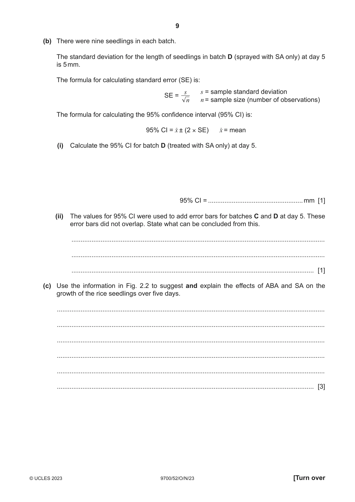 Cambridge A Level Biology 9700 2023 Oct/Nov Paper 5 · Variant 2 question paper, page 9 of 16