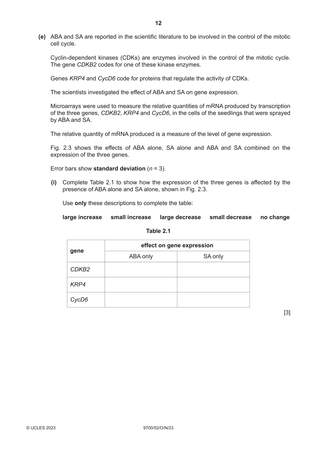 Cambridge A Level Biology 9700 2023 Oct/Nov Paper 5 · Variant 2 question paper, page 12 of 16