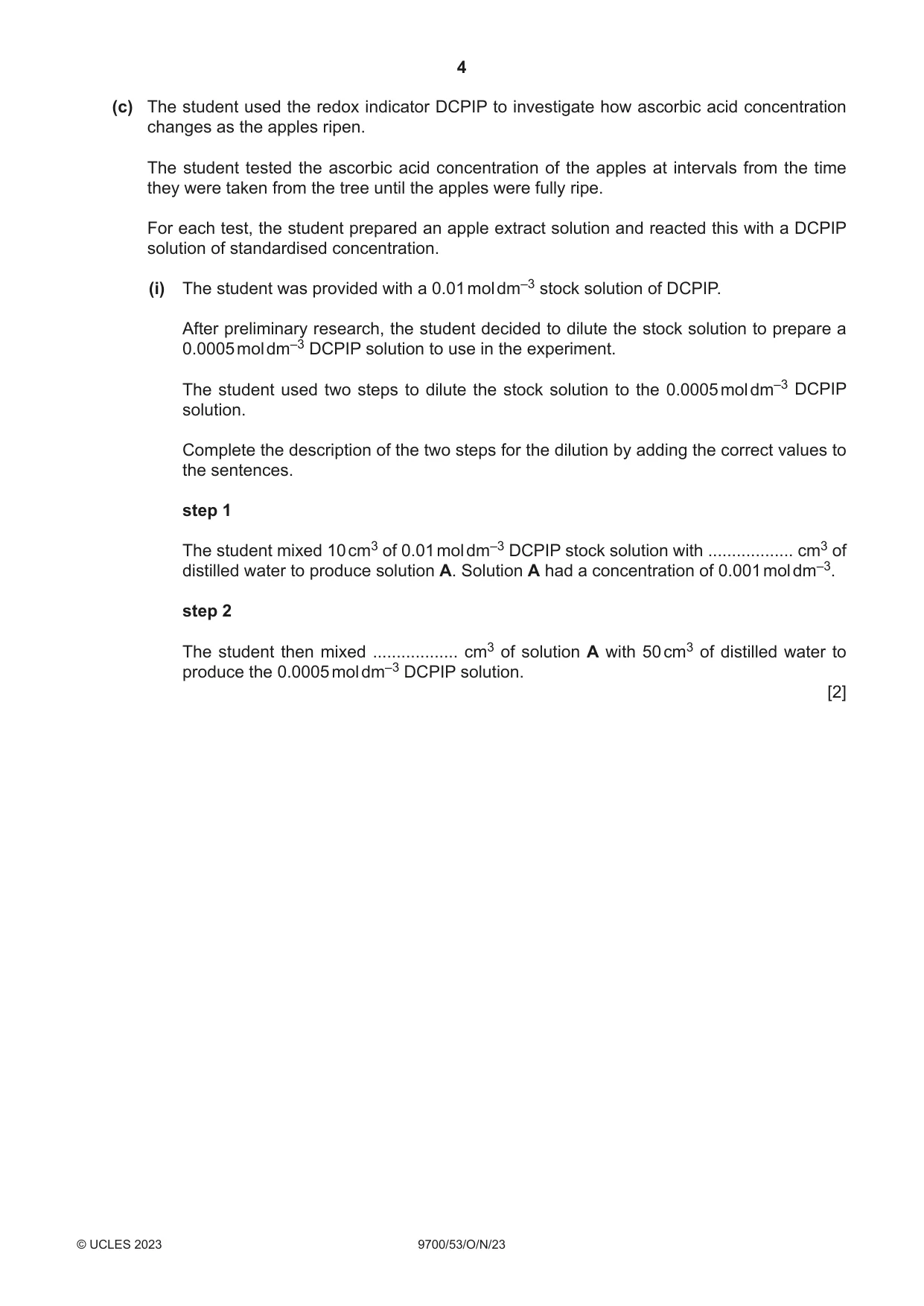 Cambridge A Level Biology 9700 2023 Oct/Nov Paper 5 · Variant 3 question paper, page 4 of 16