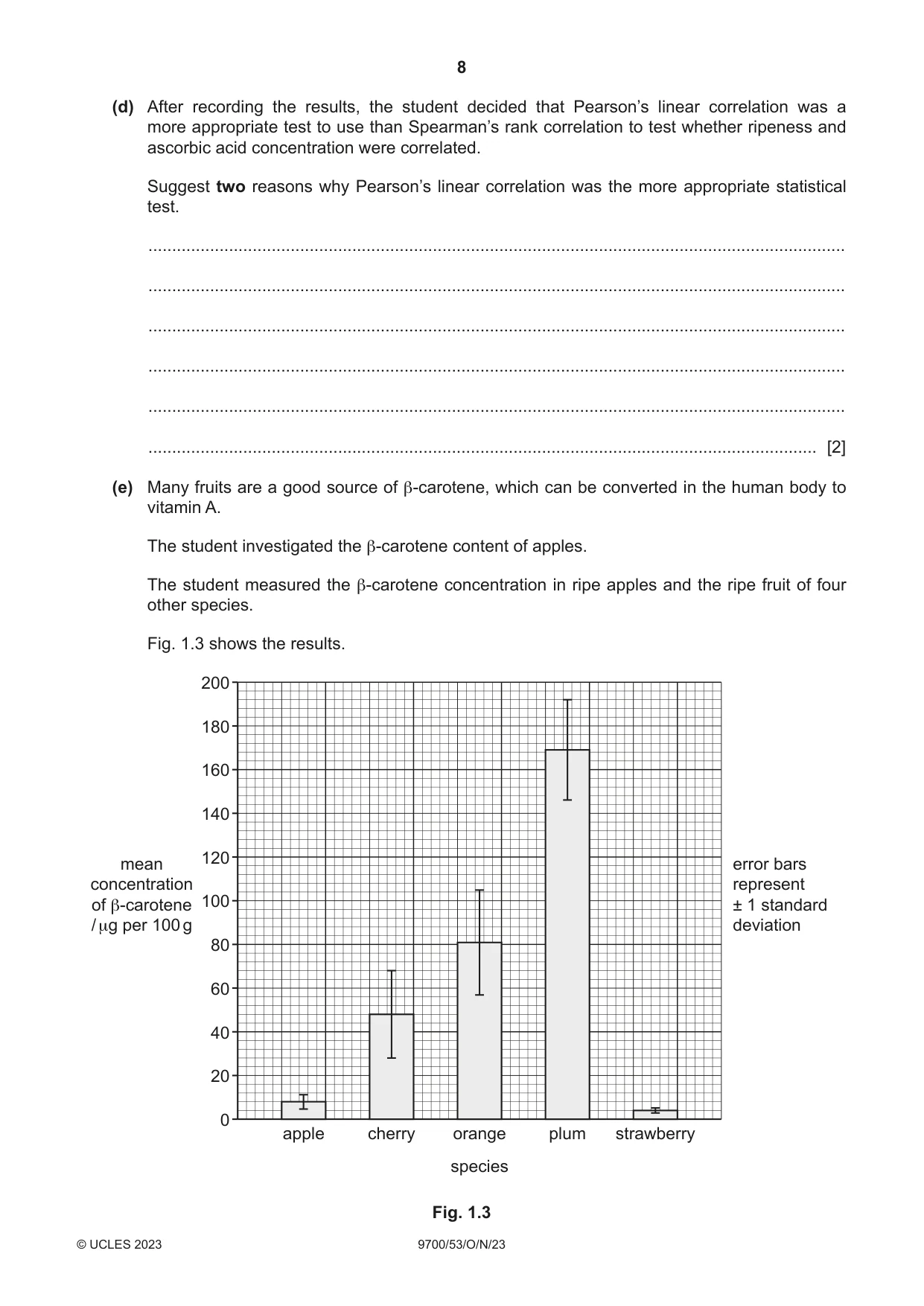 Cambridge A Level Biology 9700 2023 Oct/Nov Paper 5 · Variant 3 question paper, page 8 of 16