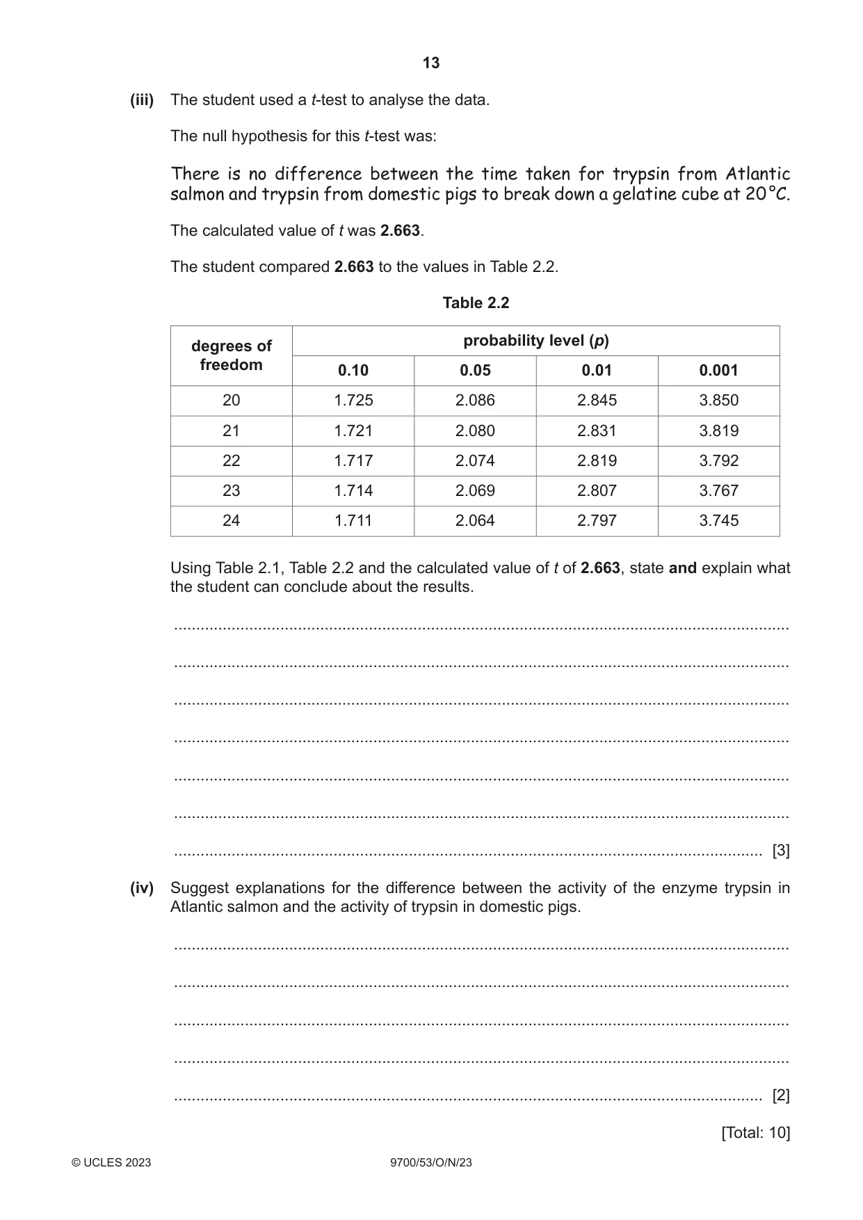 Cambridge A Level Biology 9700 2023 Oct/Nov Paper 5 · Variant 3 question paper, page 13 of 16