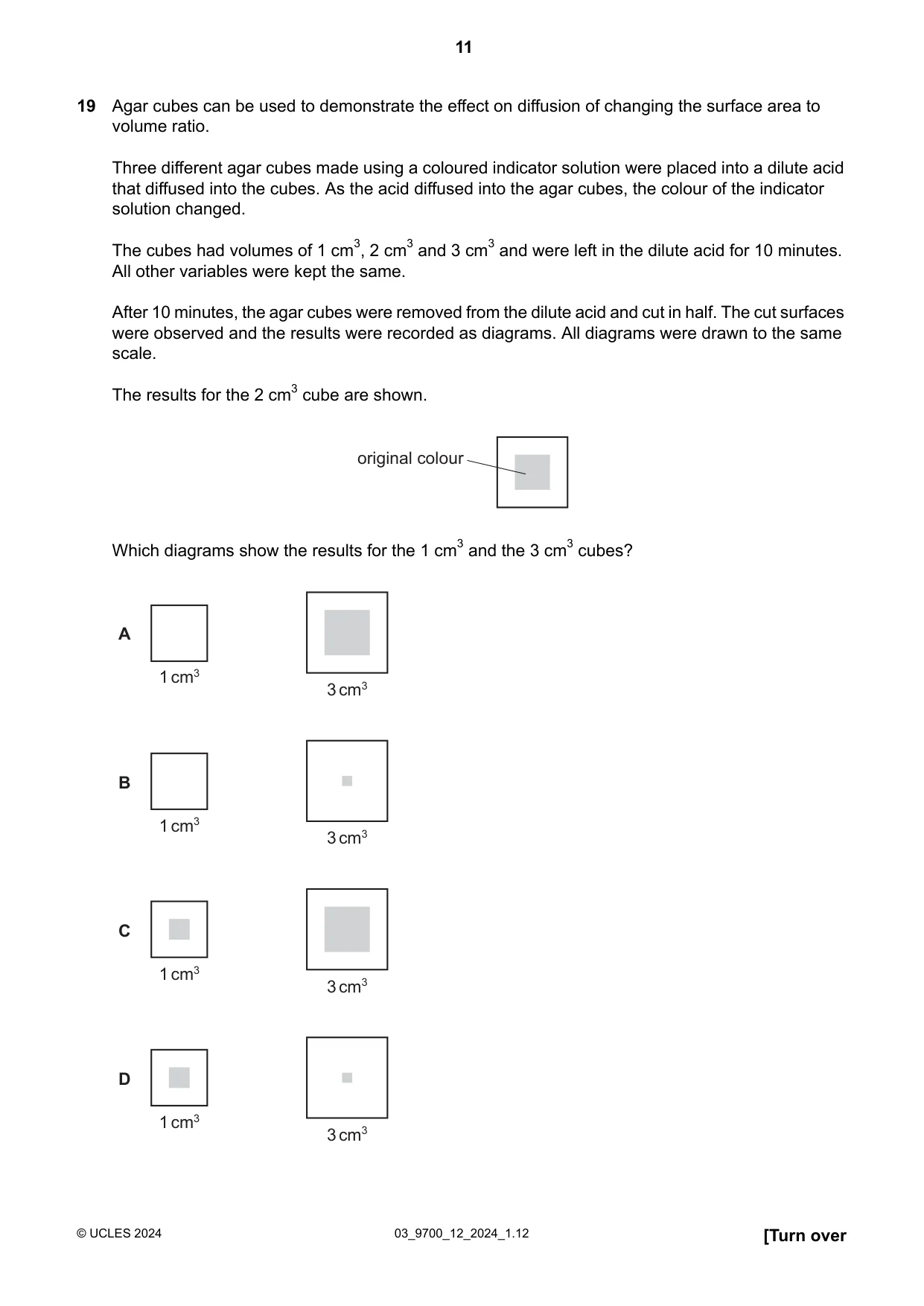 Cambridge A Level Biology 9700 2024 Feb/March Paper 1 · Variant 2 question paper, page 11 of 20
