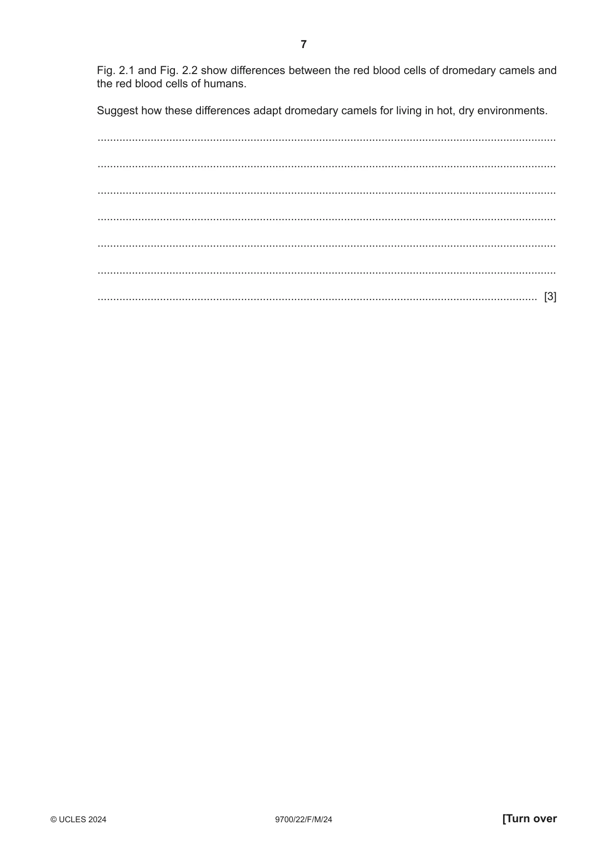 Cambridge A Level Biology 9700 2024 Feb/March Paper 2 · Variant 2 question paper, page 7 of 20