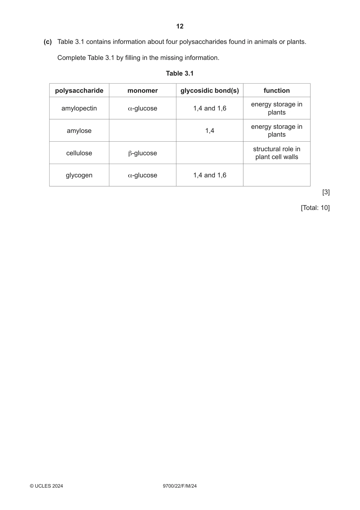 Cambridge A Level Biology 9700 2024 Feb/March Paper 2 · Variant 2 question paper, page 12 of 20