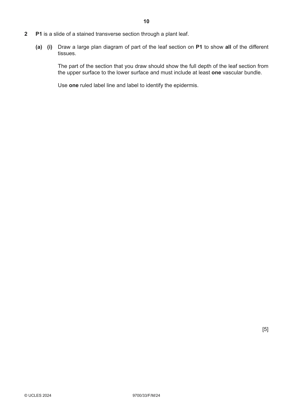 Cambridge A Level Biology 9700 2024 Feb/March Paper 3 · Variant 3 question paper, page 10 of 16