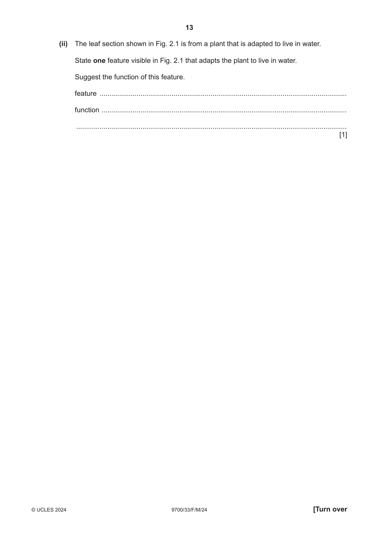 Cambridge A Level Biology 9700 2024 Feb/March Paper 3 · Variant 3 question paper, page 13 of 16