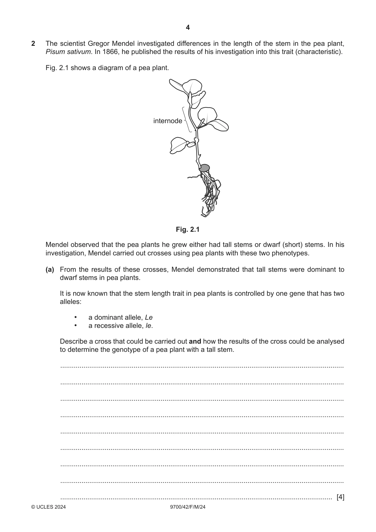 Cambridge A Level Biology 9700 2024 Feb/March Paper 4 · Variant 2 question paper, page 4 of 32