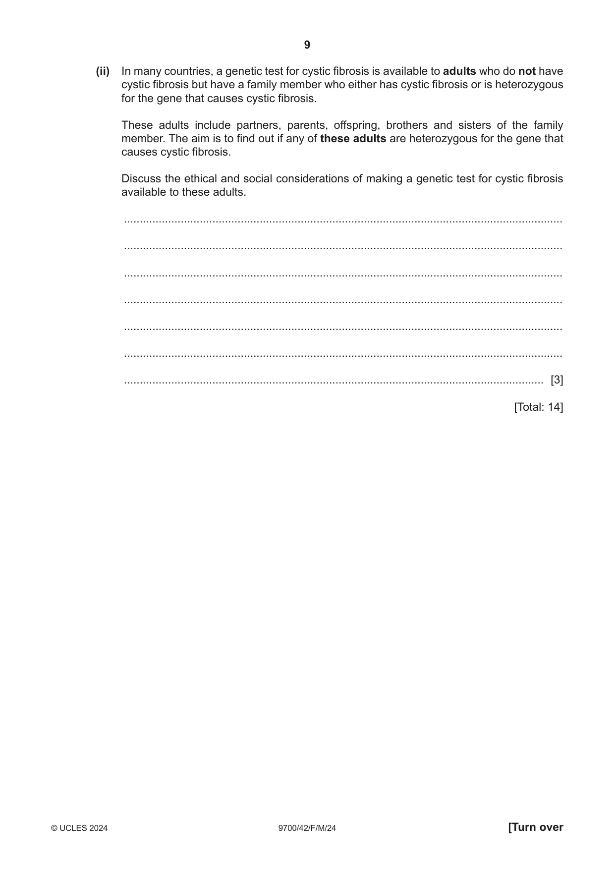 Cambridge A Level Biology 9700 2024 Feb/March Paper 4 · Variant 2 question paper, page 9 of 32
