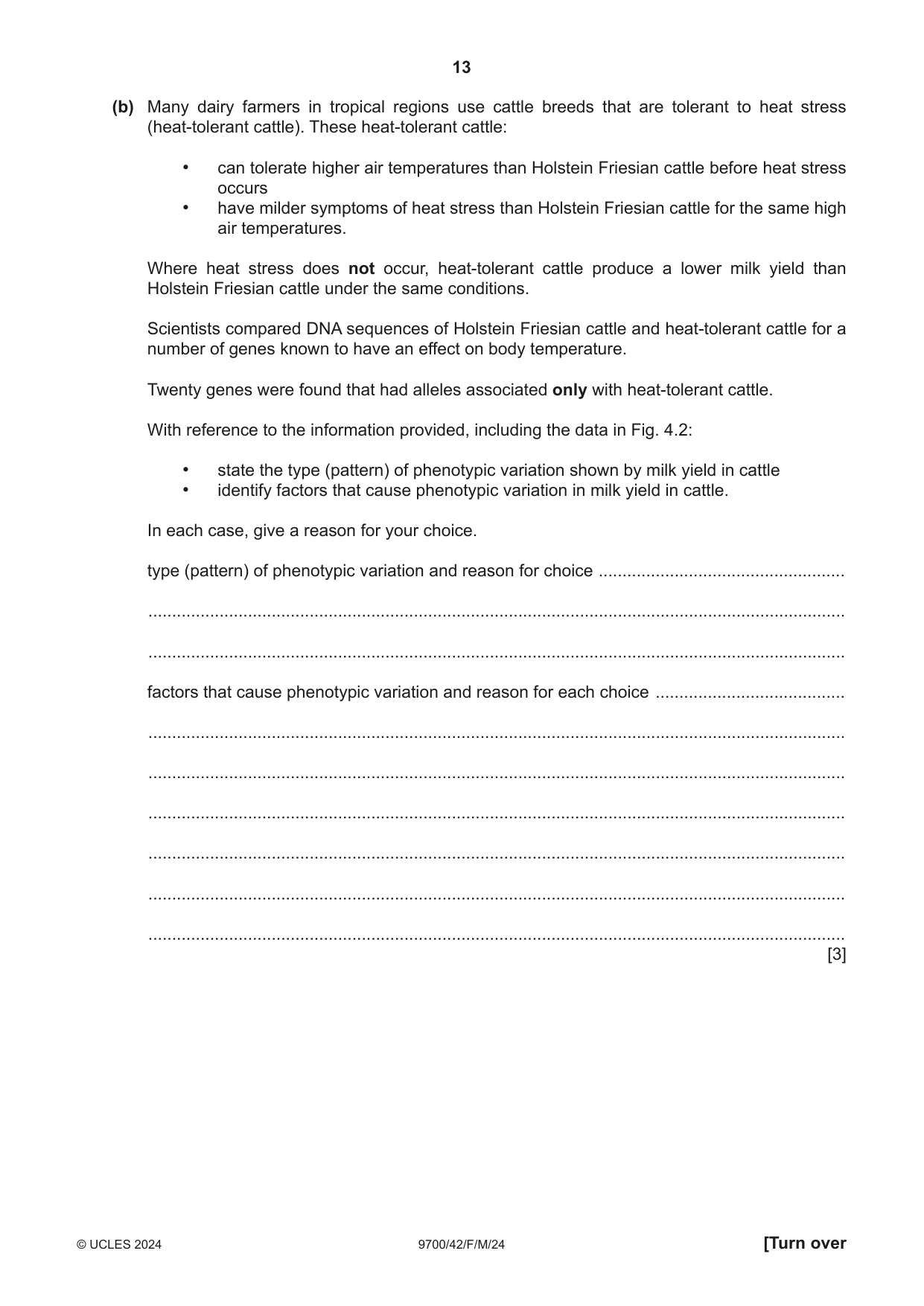 Cambridge A Level Biology 9700 2024 Feb/March Paper 4 · Variant 2 question paper, page 13 of 32