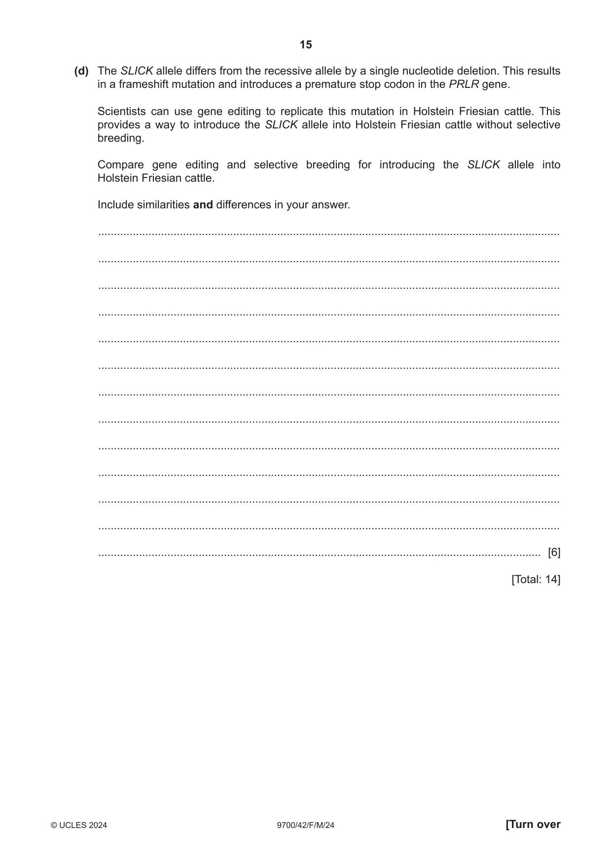 Cambridge A Level Biology 9700 2024 Feb/March Paper 4 · Variant 2 question paper, page 15 of 32