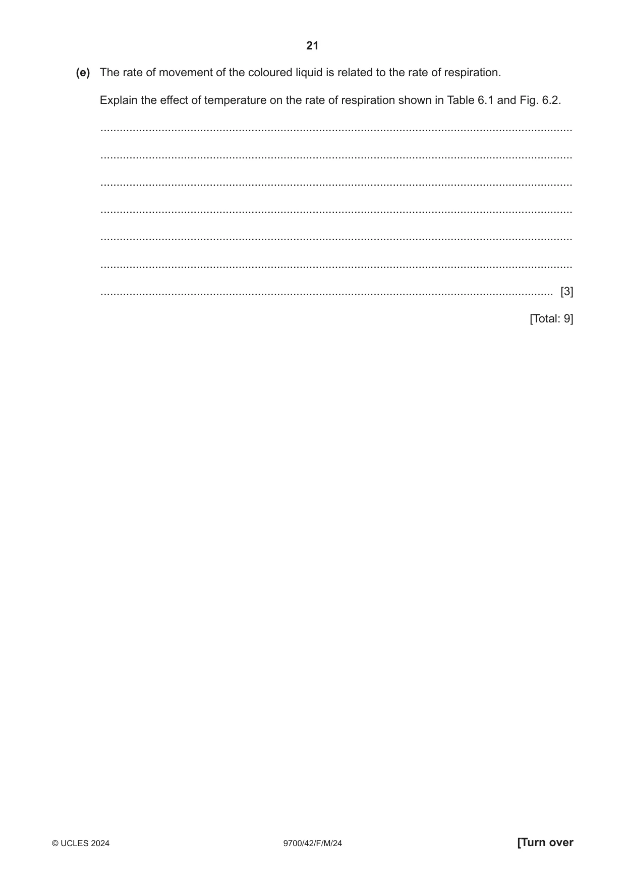 Cambridge A Level Biology 9700 2024 Feb/March Paper 4 · Variant 2 question paper, page 21 of 32