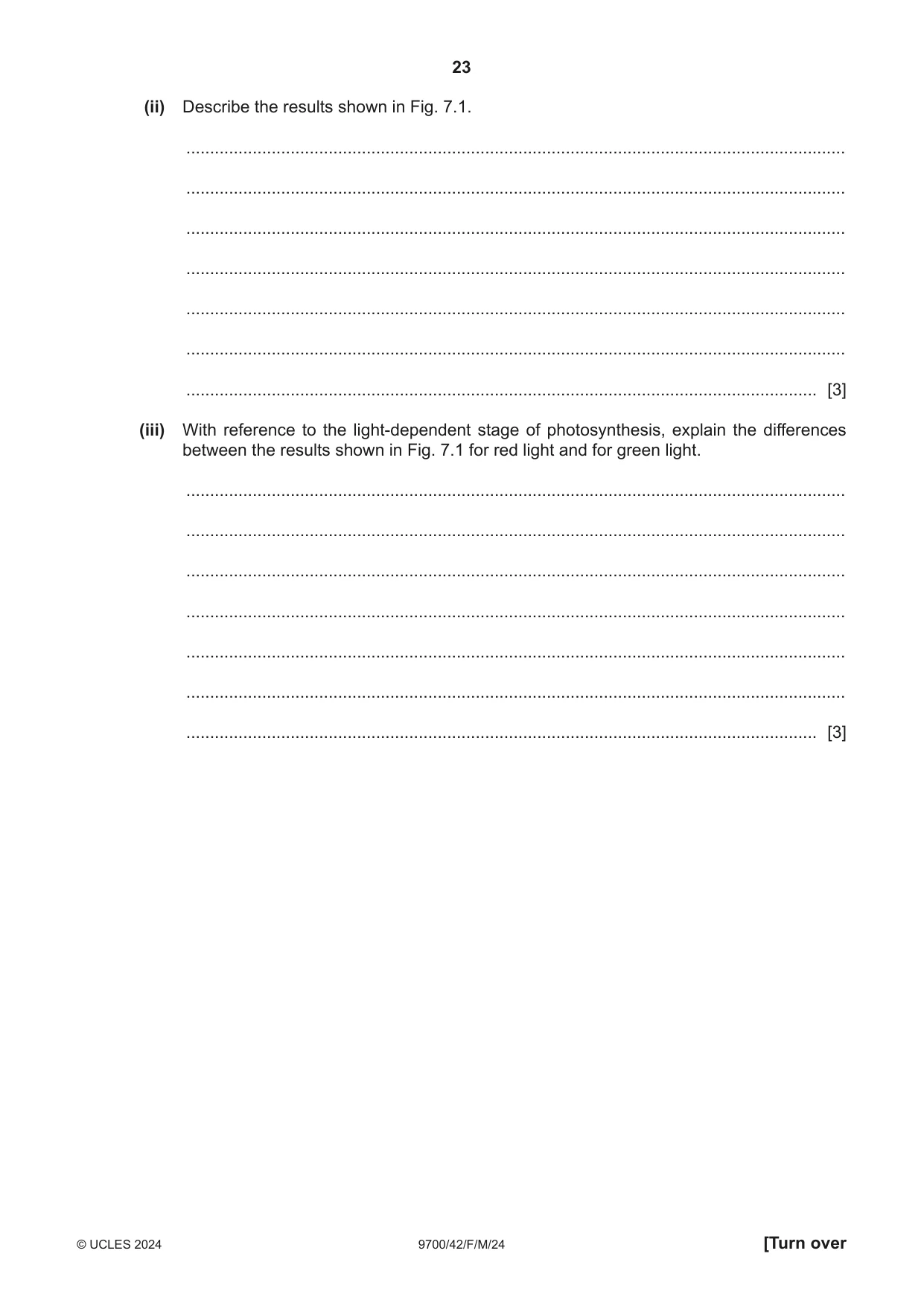 Cambridge A Level Biology 9700 2024 Feb/March Paper 4 · Variant 2 question paper, page 23 of 32