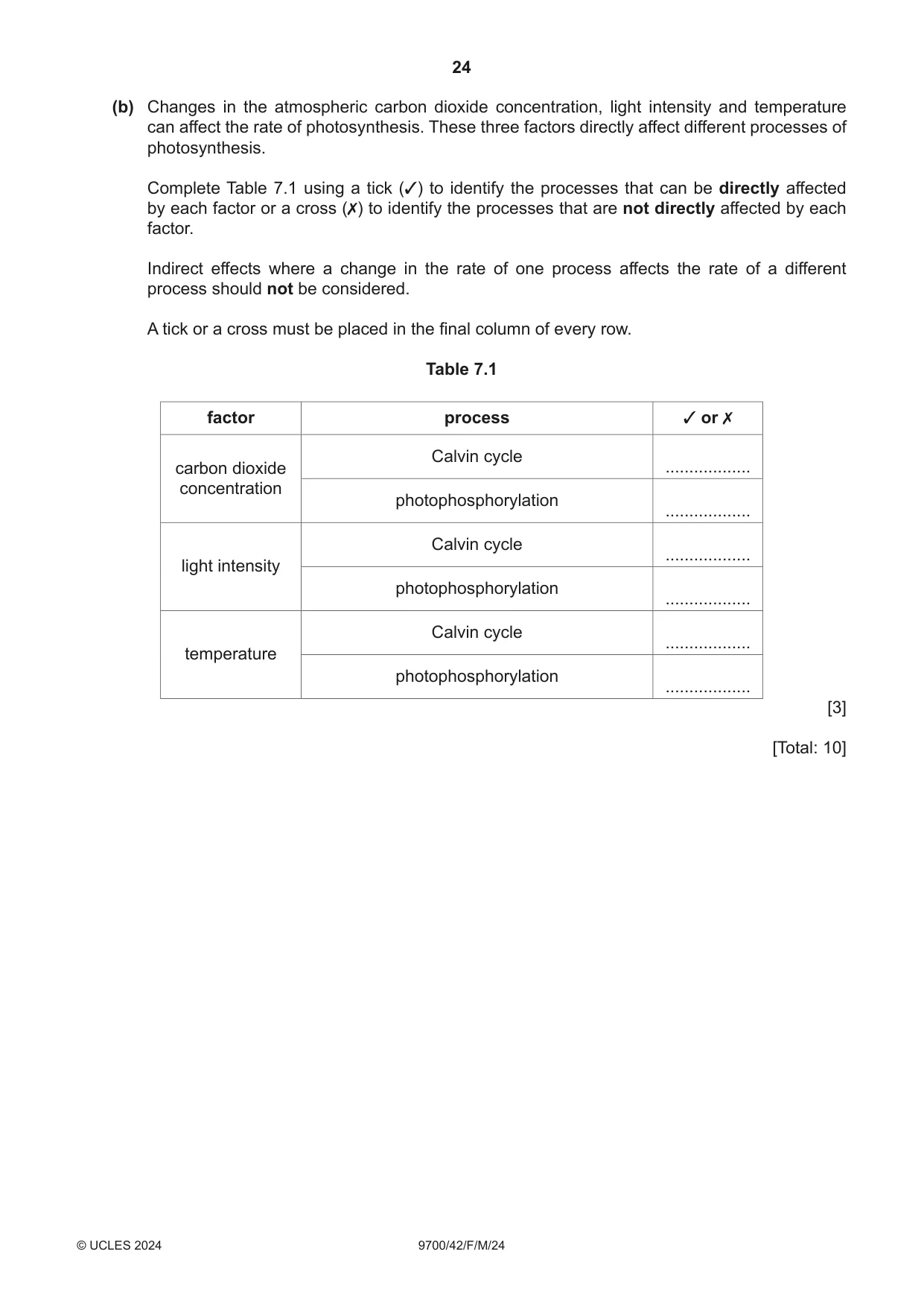 Cambridge A Level Biology 9700 2024 Feb/March Paper 4 · Variant 2 question paper, page 24 of 32