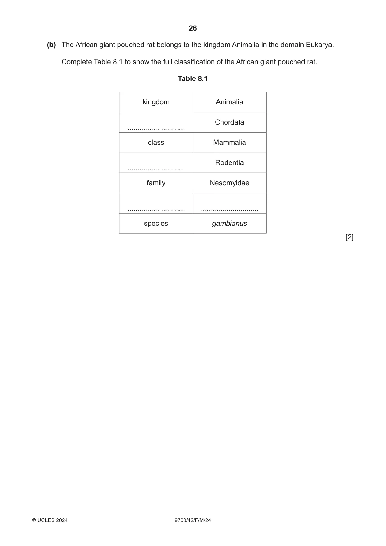 Cambridge A Level Biology 9700 2024 Feb/March Paper 4 · Variant 2 question paper, page 26 of 32